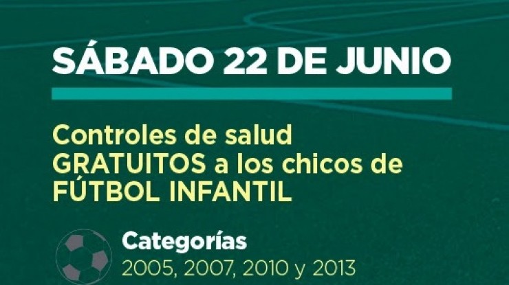 Continúan los controles médicos para pequeños futbolistas